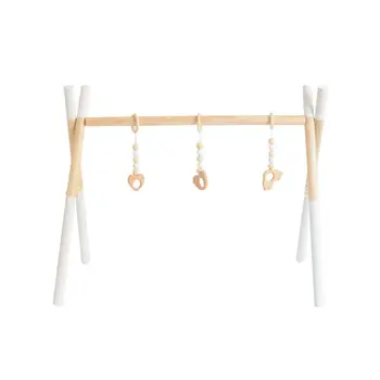 

Nordic Style Cartoon Solid Wood Baby Kids Fitness Rack Children Room Decoration Toys with Ornaments Pendant Infant Clothes Frame