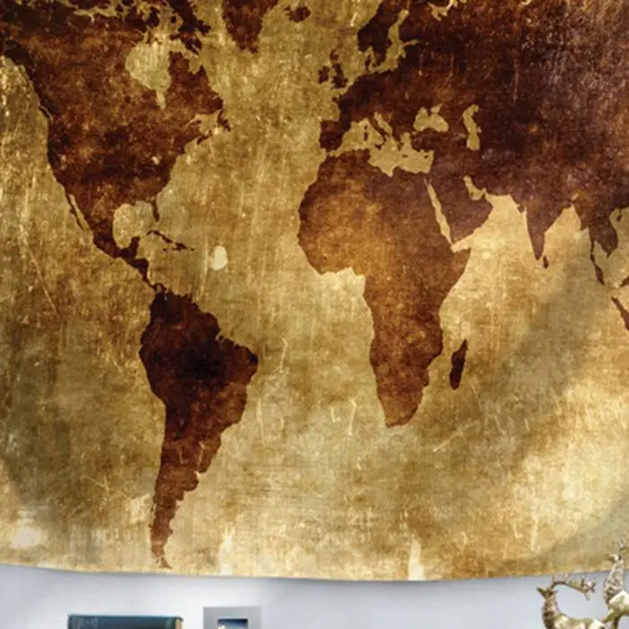 World Map Painting Wall Hanging Tapestry 1-16 Beach As picture Towel Multi Printed Functional Blanket