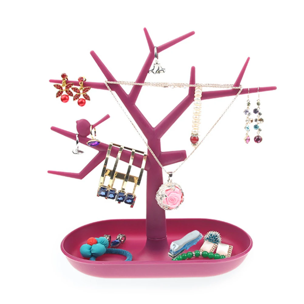 

Jewelry Stand Display Bird Tree Shape Storage Rack Ring Necklace Bracelet Bangle Anklet Watch Keychain Earring Display Racks New