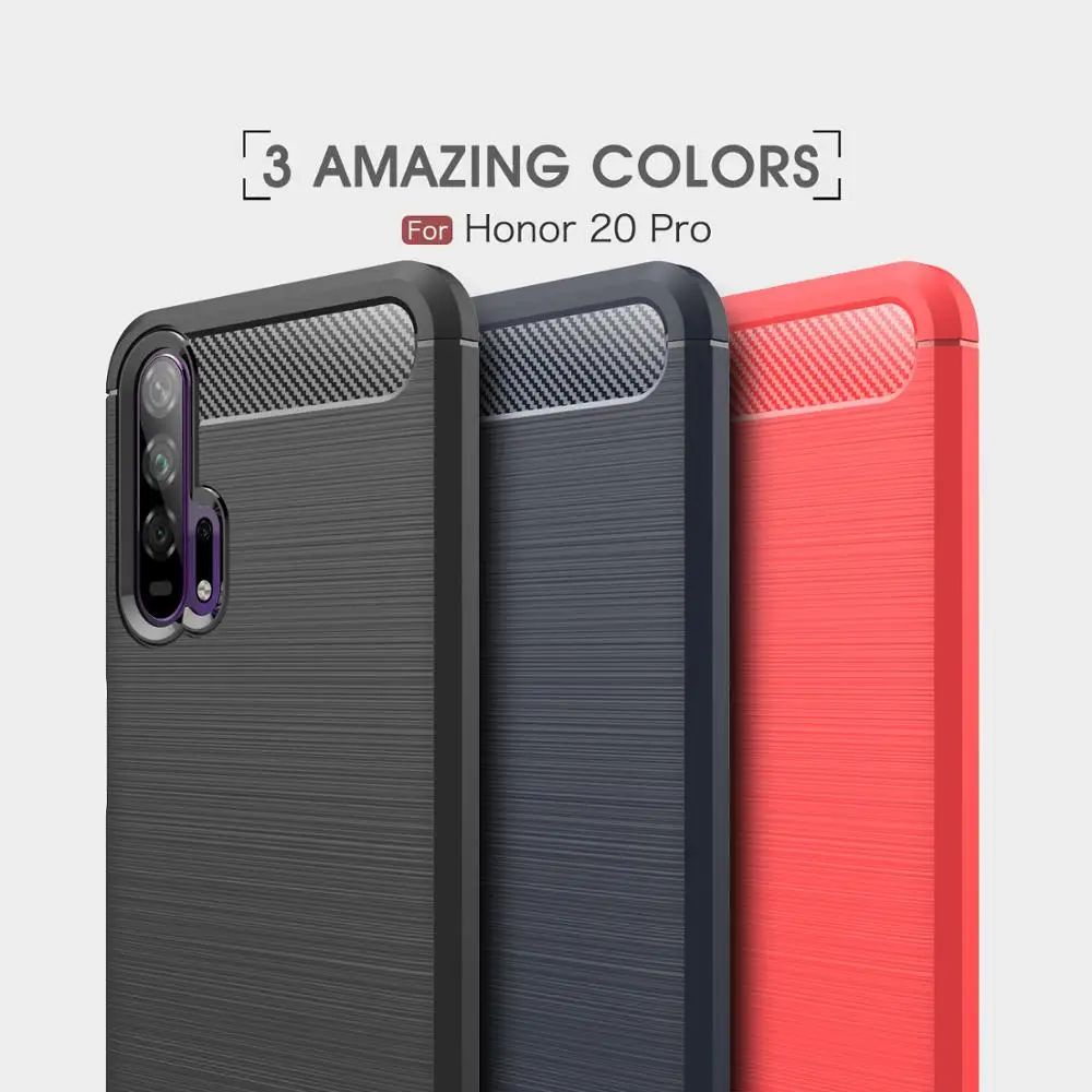 

Carbon Fiber Matte Case For Huawei Honor 20 Pro Soft Silicon Protect Slim Phone Shell For Huawei Honor 20 Coque case On Honor 20