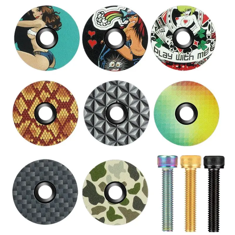 

MTB Road Bike Bowl Cover Bicycle Stem Top Cap for 28.6mm Fork Tube Headset Cap Cycling Accessories