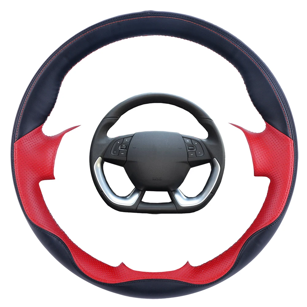 

DIY Black Leather Hand-stitched Car Steering Wheel Cover for Citroen DS5 DS 5 DS4S DS 4S