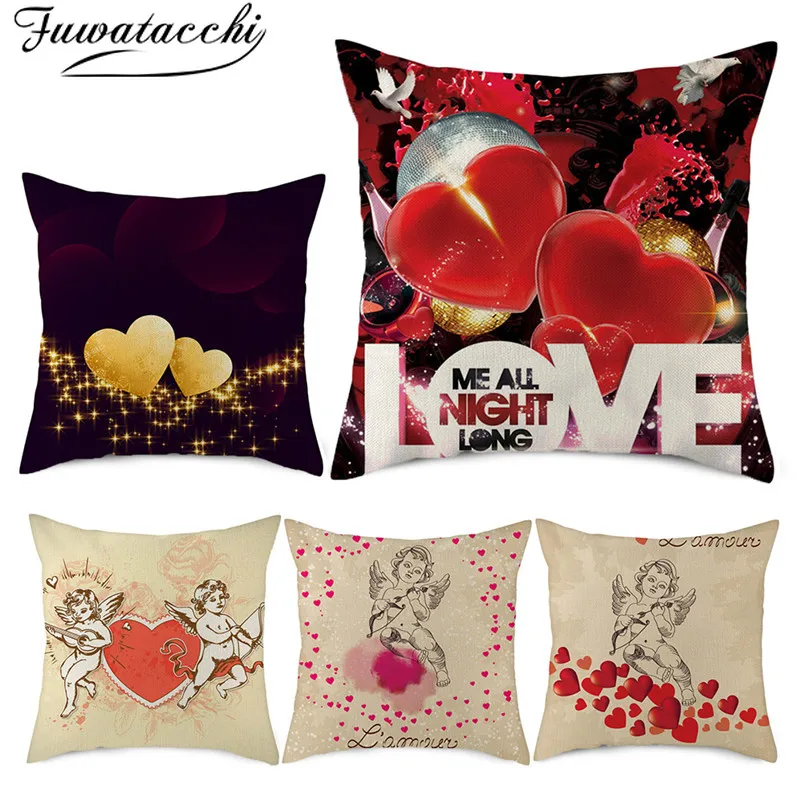 Fuwatacchi Pure Linen Angle Cushion Cover Little Eros In Roman Mythology Pillow for Home Chair Sofa Decorative Pillowcases | Дом и сад