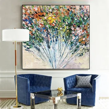 

Painting The Entrance Decorative Painting Restaurant Bedroom Mural Paintings Thick Oil Pure hand-painted Flower Painting Custom