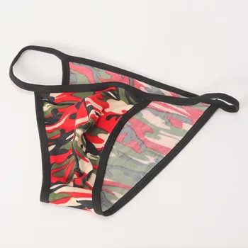 

Men's Sexy Camo G-string Briefs Print Lingerie Bikini Underwear Panties T-Back Sexy Thong Cutout T Panties