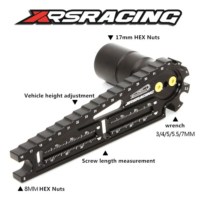 XRSRACING Многофункциональный 17 мм 8 мм шестигранные гайки установочный инструмент для автомобиля регулировка высоты гаечный ключ измерение длины винта для RC автомобиля