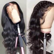 13x4 Синтетические волосы на кружеве парики из натуральных волос человеческие бразильские волнистые волосы парик с детскими волосами Реми 150 Плотность средняя соотношение Синтетические волосы на кружеве парики