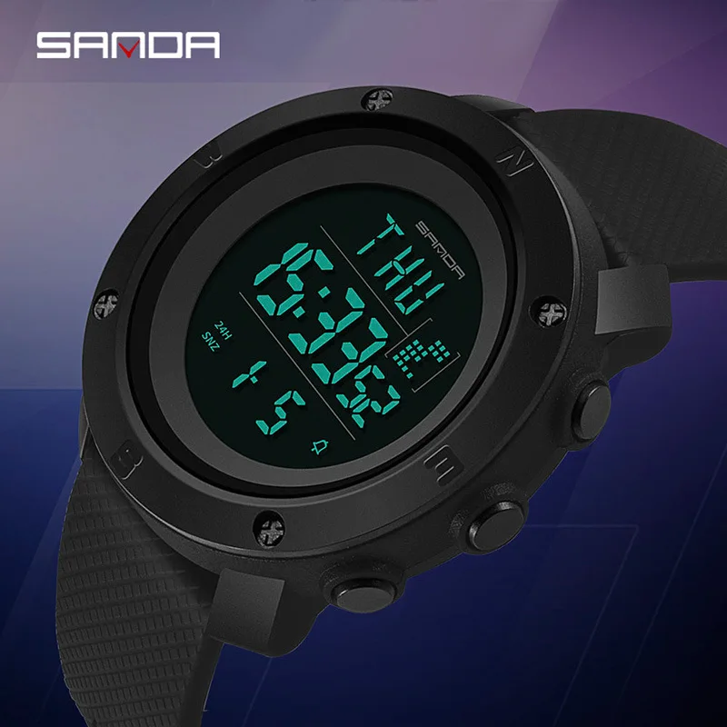 

SANDA Fashion Outdoor Sport Watch 24 Hour Chronograph Electronic Smart Military Watches luminous Shock Resistant Waterproof Homm
