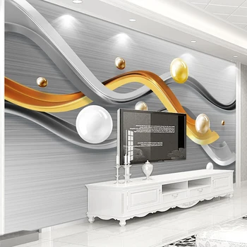 

Custom Photo Wallpaper Modern Large Mural 3D Stereoscopic Circle Ball Stripes Living Room TV Background Wall Art Papel De Parede