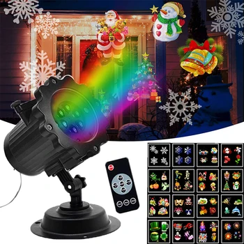 

Moving Christmas Laser Projector Lamps 16 Patterns LED Stage Lights for Home New year Party Light Landscape Garden Lamp