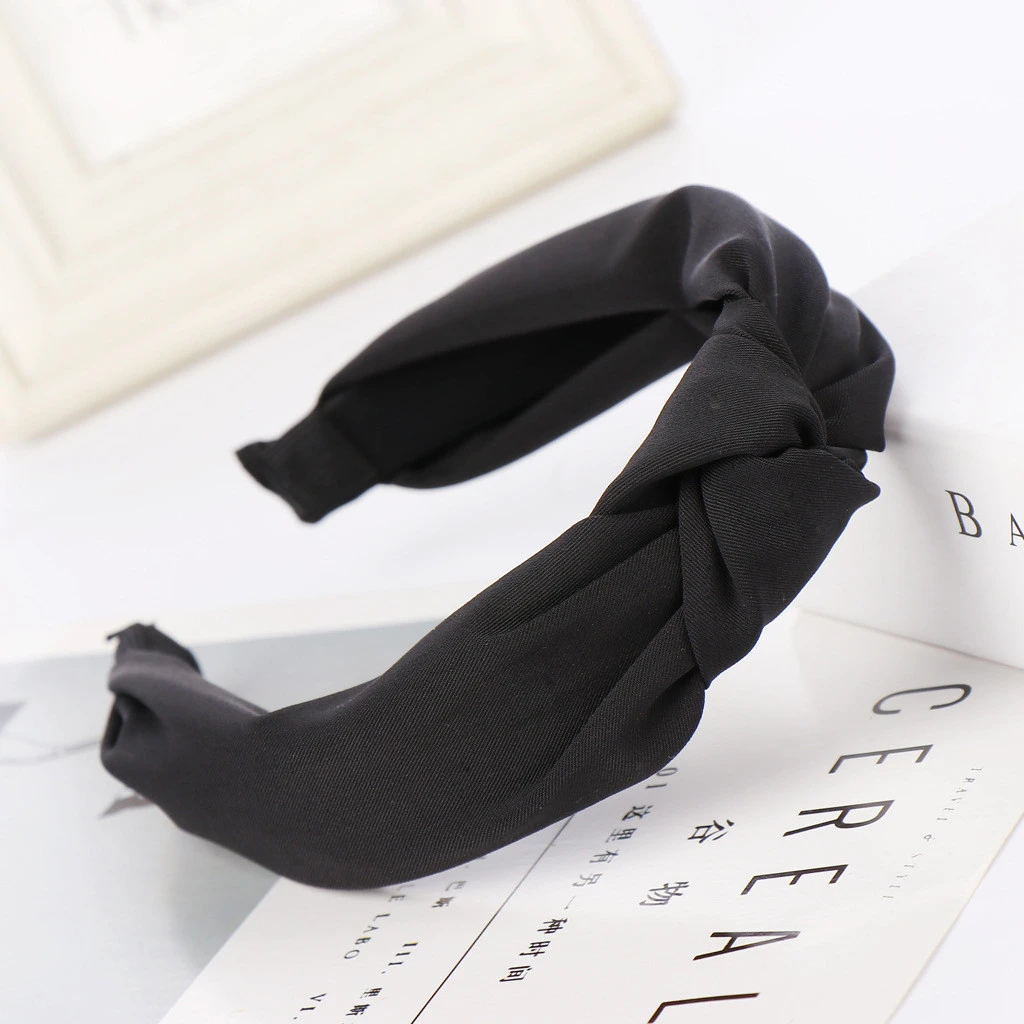 Simple Cloth Headband Women New Fashion Brief Cross Soft Bow Knot Turban Hairband Comfortable Seaside Girls Sweet Solid 1111