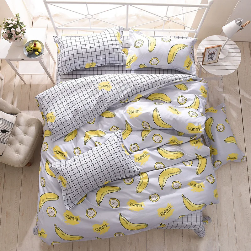 Solstice Cotton Pastoral Flower Cartoon Style Fashion Bedding Bed Linen Bed Sheet Duvet Cover Pillowcase 4pcs Bedding Sets/Queen