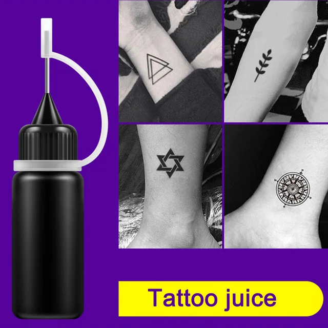Neue 10ml Schwarz Temporäre Tattoo Tinte Kit Körper Kunst Malerei