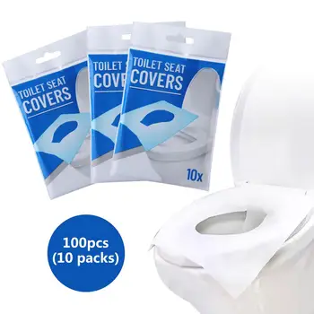 

10 Packs Portable Soluble Water Disposable Portable Toilet Seat Cover Pad Paper Safety Bacteria-proof Bathroom Accessiories Mat