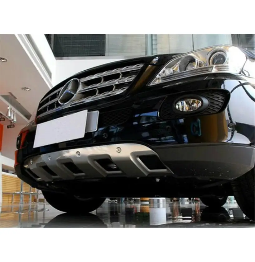 Для Mercedes-Benz W164 ML350 ML500 2006-2011 бампер защитная пластина высокого качества из нержавеющей стали передняя+ задняя авто аксессуары