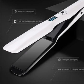 

New Pro 2 Pearl Ceramic Flat Iron Hair Straightener Styling Tools 2 in 1 Tourmaline Ceramic Flat Iron Twist Straightens & Curls