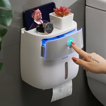

ONEUP Portable Toilet Paper Holder Plastic Waterproof Paper Dispenser For Toilet Home Storage Box Bathroom Accessories