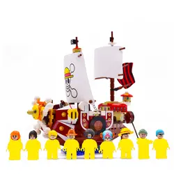 432 шт + Солнечный Пиратский корабль Обезьяна D Луффи один кусок строительные блоки Развивающие детские игрушки, совместимые с 6299