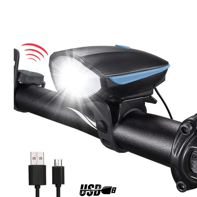 Bike Light Waterproof USB Rechargeable LED MTB Front Lamp Headlight Ultralight Flashlight Bicycle Light With Horn Cycling Lights Bike Light Waterproof USB Rechargeable LED MTB Front Lamp Headlight Ultralight Flashlight Bicycle Light With Horn Cycling Lights