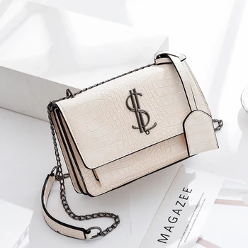 

Female Bag Fashion Simple Small Square Bag 2020 Trend New Hand Bag Crocodile Pattern Single Shoulder Messenger Bag Channels GG
