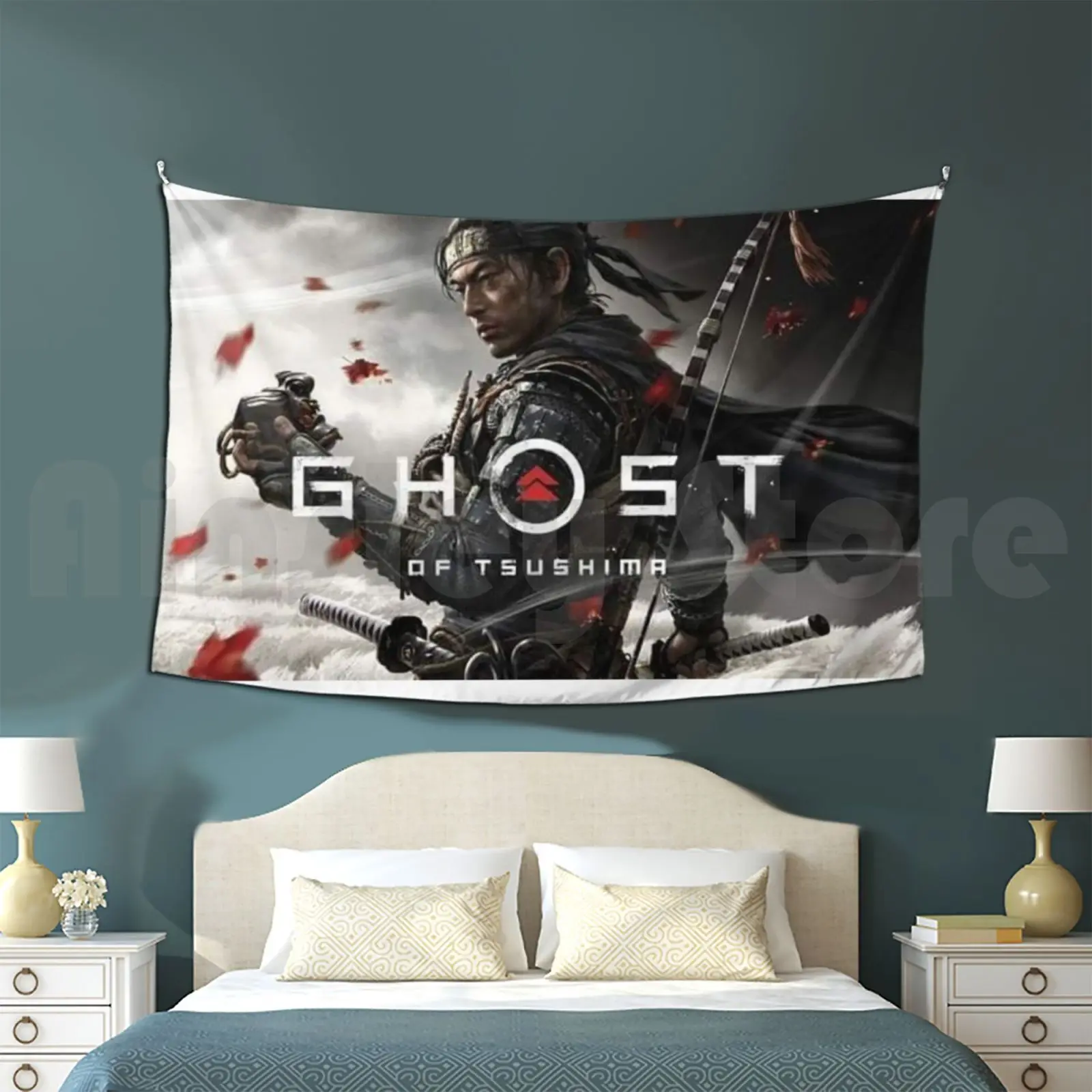 Ghost Of Tsushima Arazzo Soggiorno Camera Da Letto 226 Fantasma Di Tsushima Japan Ghost Ps4 Tsushima Gioco Giapponese