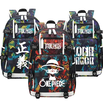 

Anime One Piece Backpack USB Port Rucksack Bag Snake Pattern Student Teenagers School Bag travel Shoulder Laptop Bag