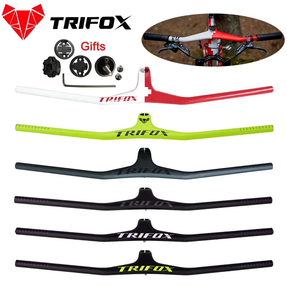 

TRIFOX MTB Bicycle Riser -17/2 degree One-shaped Integrated Handlebar With Stem 3K Black Matte 600-800MM Carbon MTB Handlebar