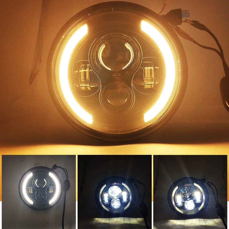 Светодиодные мотоциклетные фары 7 5 дюйма для Harley Halo Angel Eye DRL Honda Kawasaki Yamaha Suzuki BMW |