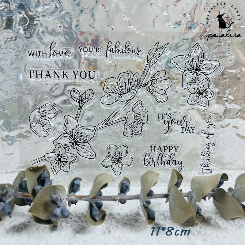 Panalisacraft flower stamp Transparent Clear Silicone Stamps for DIY Scrapbooking/Card Making