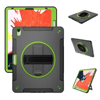 

with 360 Degree Rotating Hand Strap Sports Shell Shockproof Protective Cover for iPad Pro 12.9 inch 2018