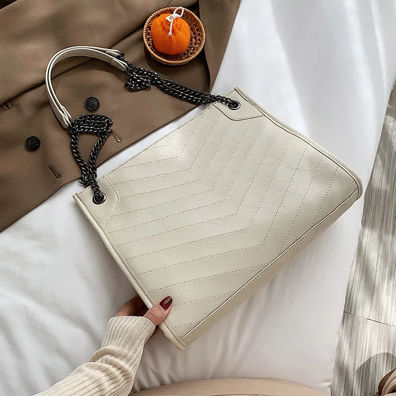 

Winter chain shoulder strap big PU leather messenger bag female retro brand shoulder bag female bag lady travel fashion handbag