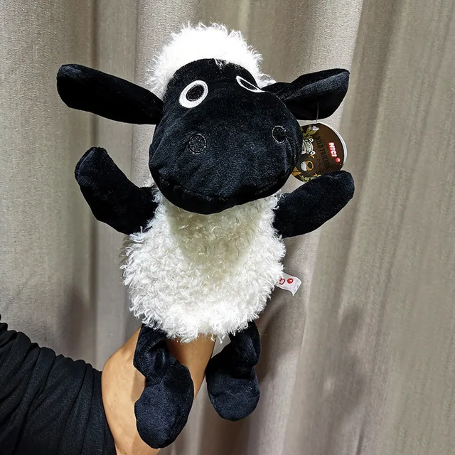 30cm Legged Animal Hand Puppet Plush Toys Wolf Lion Panda Raccoon Hand Puppets Educational Story Doll Toy for Children Kid Sheep