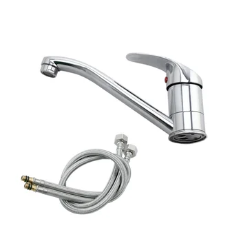 

Water Tap Kitchen Bath Mixer Tap Washbasin Mixer Tap Kitchen Sink Faucet Spout Spray Mixer with 2pcs Wire Pipe