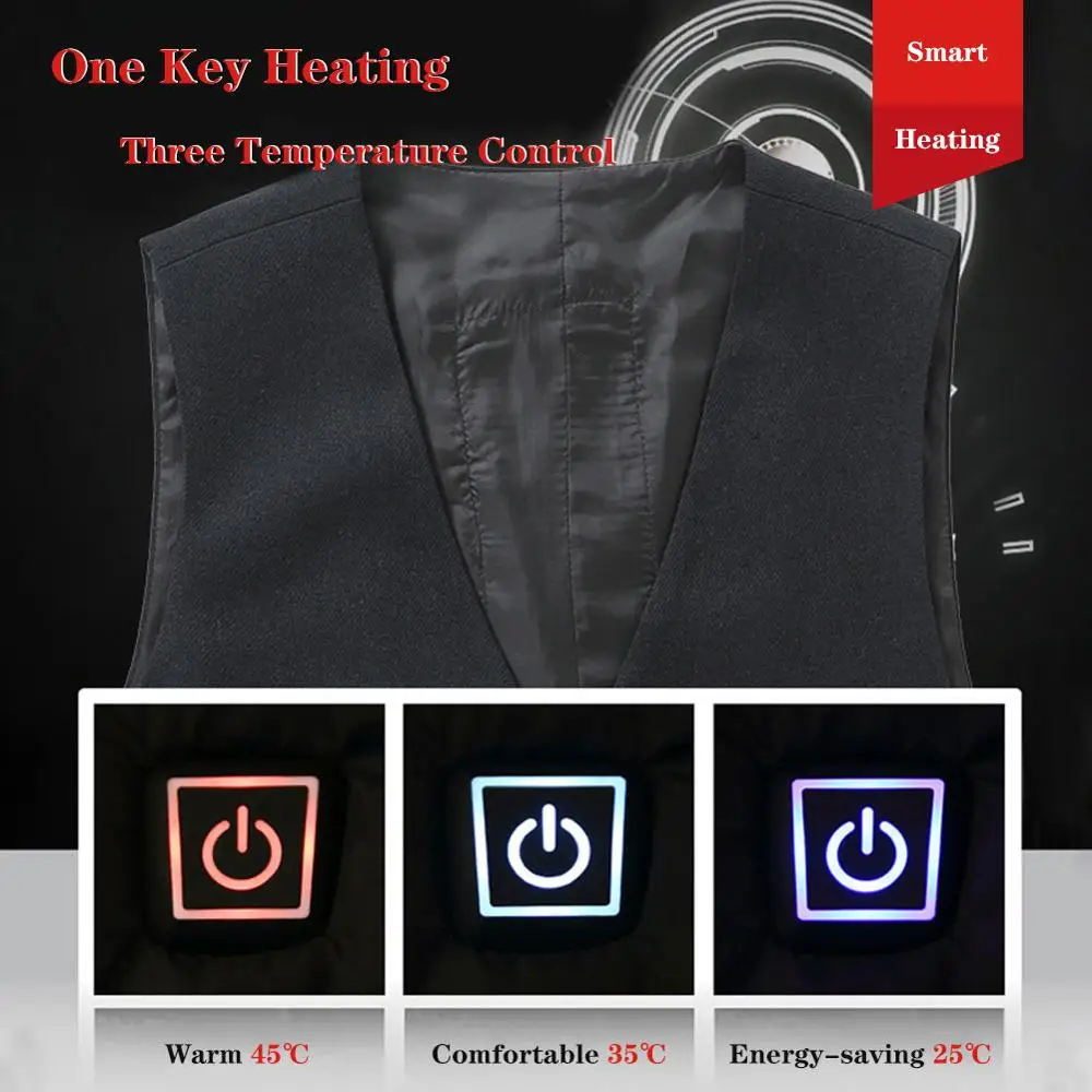 Мужской и Женский уличный жилет с инфракрасным подогревом USB гибкая