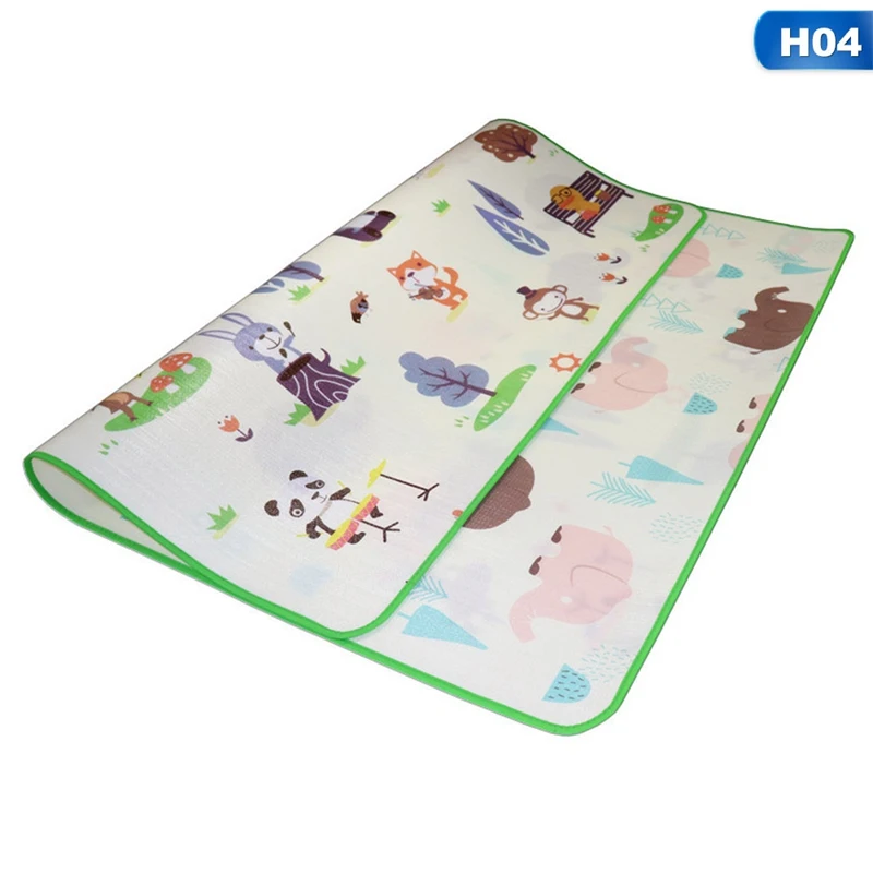 Детский игровой коврик 120*180*0,5 см, детский коврик для ползания, двойная поверхность, Детский развивающий коврик с принтом животных для детей, семейный игровой коврик