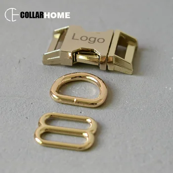 

200 sets engrave logo ID name metal buckle 25mm D rings for DIY dog collar harness clip clasp sewing accessory adjuster sliders