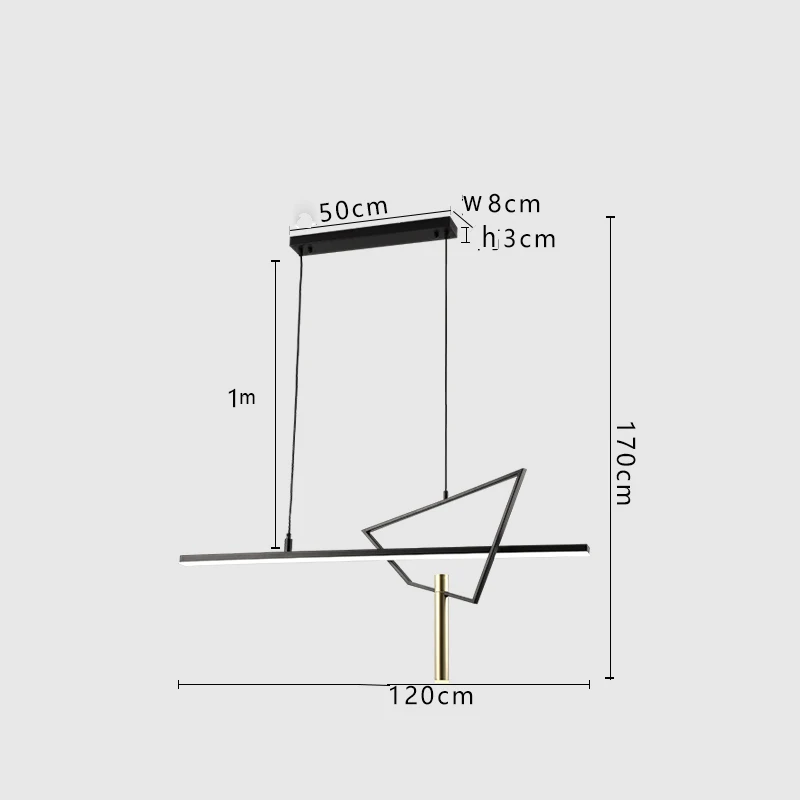 120CMX170CM Современный Стеклянный Железный светодиодный подвесной светильник освещение дизайн подвесной светильник столовая гостиная прикроватная Спальня бар Лофт Декор подвесной светильник - Цвет корпуса: 120CMX170CM