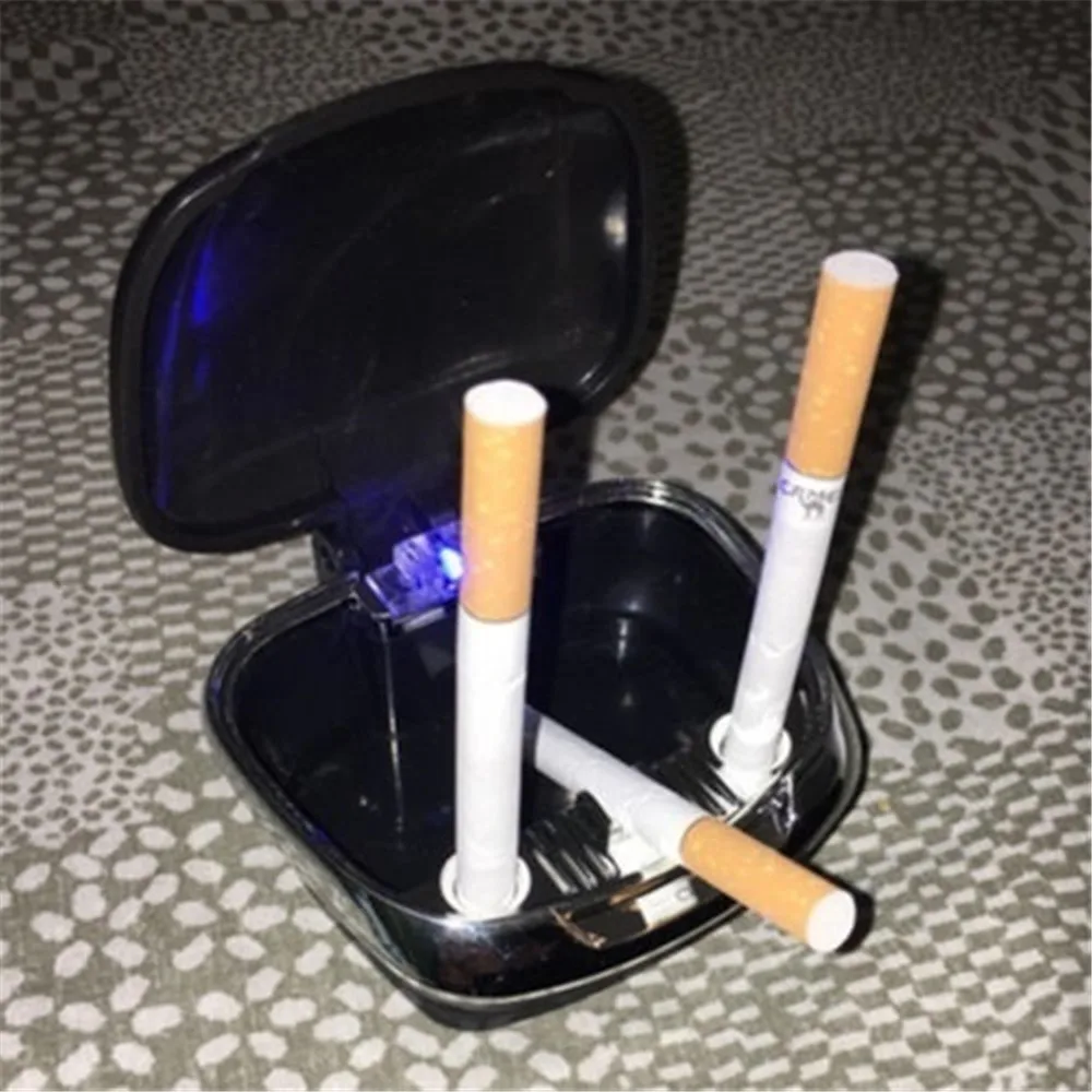 Car Ashtray With LED Light Creative Ashtray Automotive Car Interior Accessories Portable Smokeless Can Vehicle Cigarette Holder