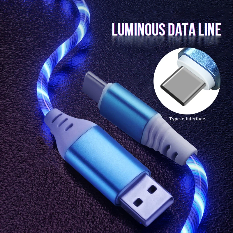 

Type C USB Cable Streamer Lighting USB C Cable Tape C Charging Wire Quick Charge 3.0 Fast Charger Wire for Samsung Huawei Xiaomi