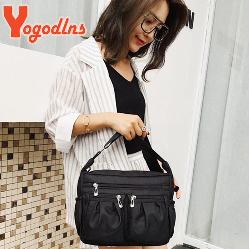 Yogodlns Nylon Shoulder Bag Women Waterproof Crossbody Bag Multi-pocket Handbag Large Capacity Messenger Bag Travel Oxford Bags