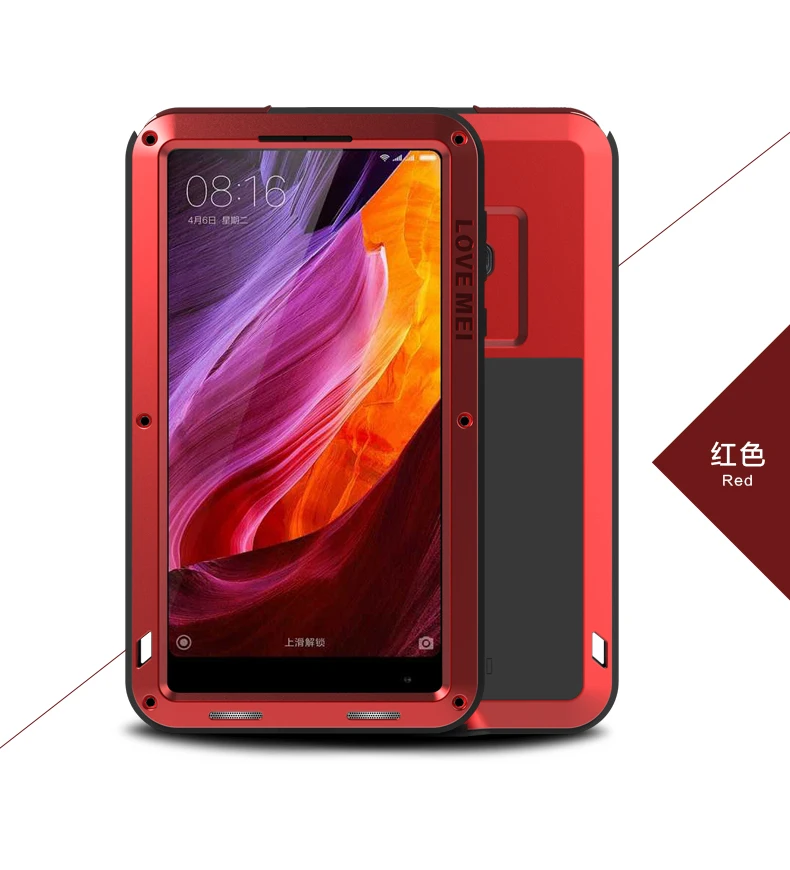 Алюминиевый металлический чехол LOVE MEI для Xiaomi mi x, мощный защитный противоударный водонепроницаемый чехол для Xiaomi mi x Capa Coque