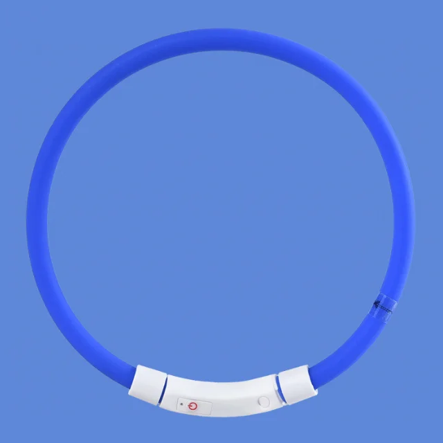 Blue Xiaomi маленький зверь звезда ошейник для домашних животных анти-палочки питомец потерянный Предупреждение предупреждающий свет мягкий силикон можно отрезать зарядка через usb - Цвет: Blue