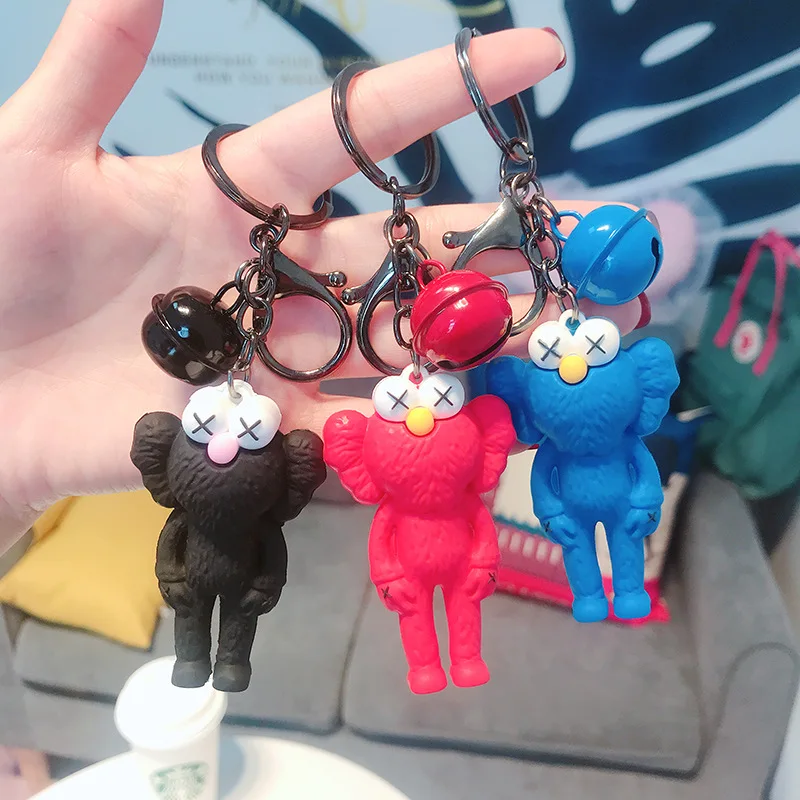 

Sesame Street Key Chain PVC Key Ring Cartoon Woman Keychain Kids Keyring Man Girls Cute Girls Anime Llavero Elmo Cookie Monster