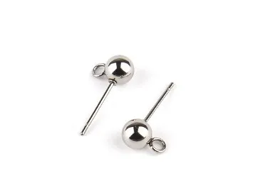 

20pcs/lot Stainless Steel Blank Post Earring Studs Base Pins With Plug Findings Ear Back For DIY Jewelry Making