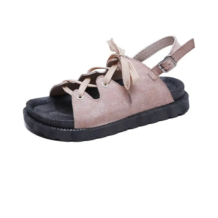 

2019 summer women shoes sandals school style fashion beach sandals buckle flats low heels