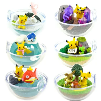 

6pcs/set Takara Tomy Pokemon Blind Box Pocket Monsters Cute Pikachu Model Scene Figure Decoration Accessories Toy for Kids Gift