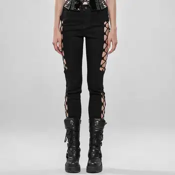 

Punk Rave Women's Punk Hollow Out Lace-up Black Pants WK-392XCF