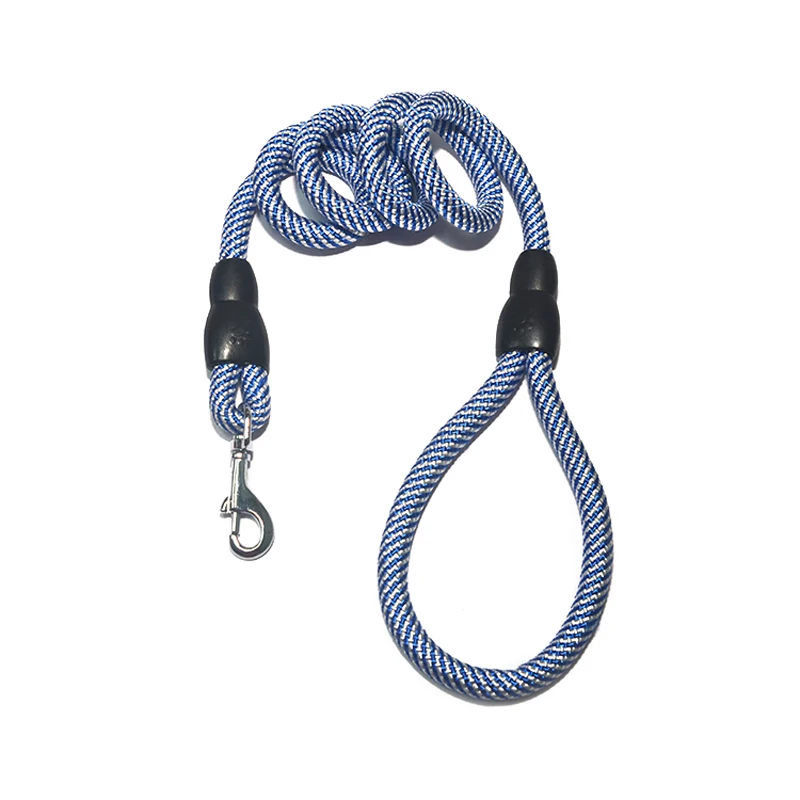 Blue Товары для домашних животных, собаки, поводки домашним полосатого рисунка на веревке для собак Светоотражающие эластичный пояс укус доказательство собака цепи для большой маленький аксессуар для собак жгут - Color: Blue