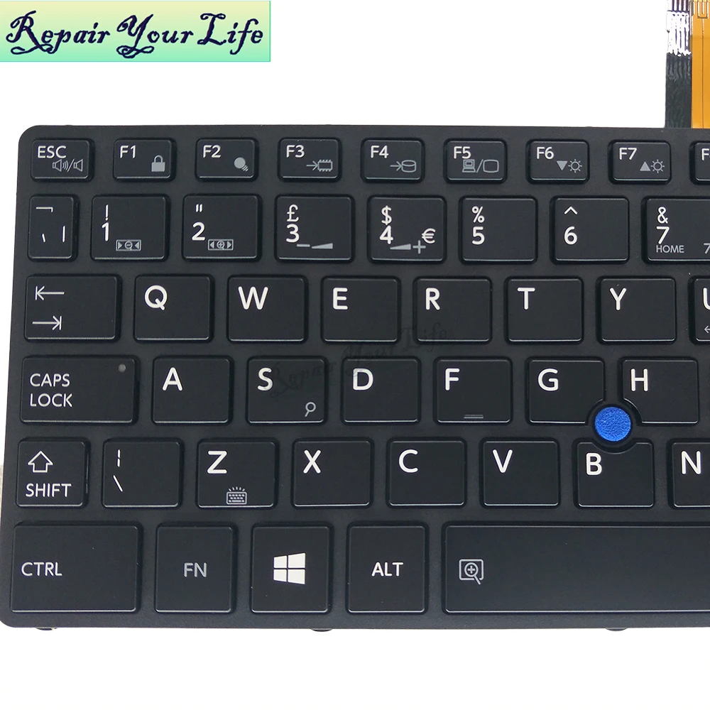 Teclado do Reino Unido para Toshiba Satellite Pro Layout Inglês Frame Apontando A40-c A40-c1443 A40-d-bto gb G83c000gu5en - Imagem 6