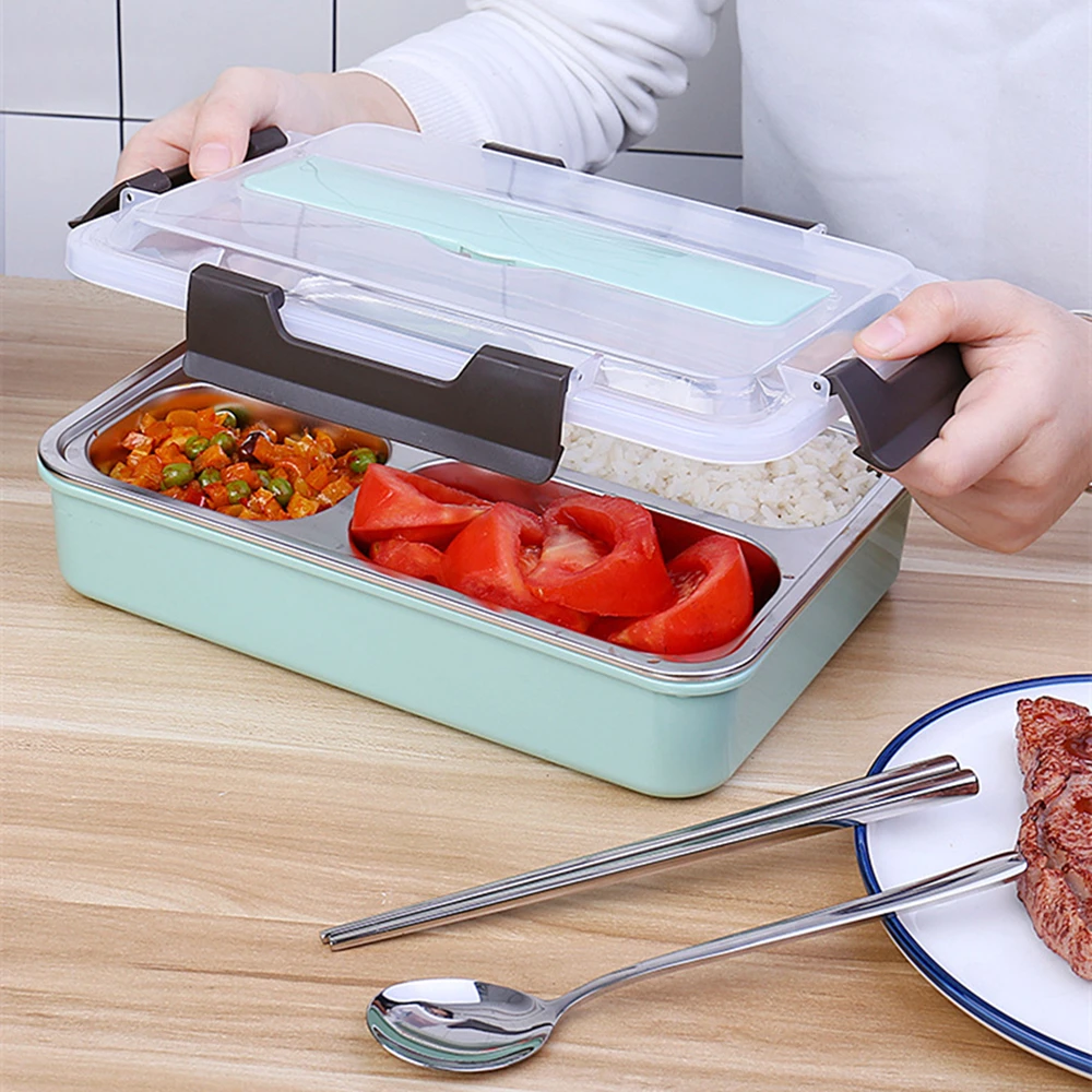 Stainless Steel 304 Lunch Box Large-capacity Portable Bento Box  Food Containers For Picnic Office School (8)
